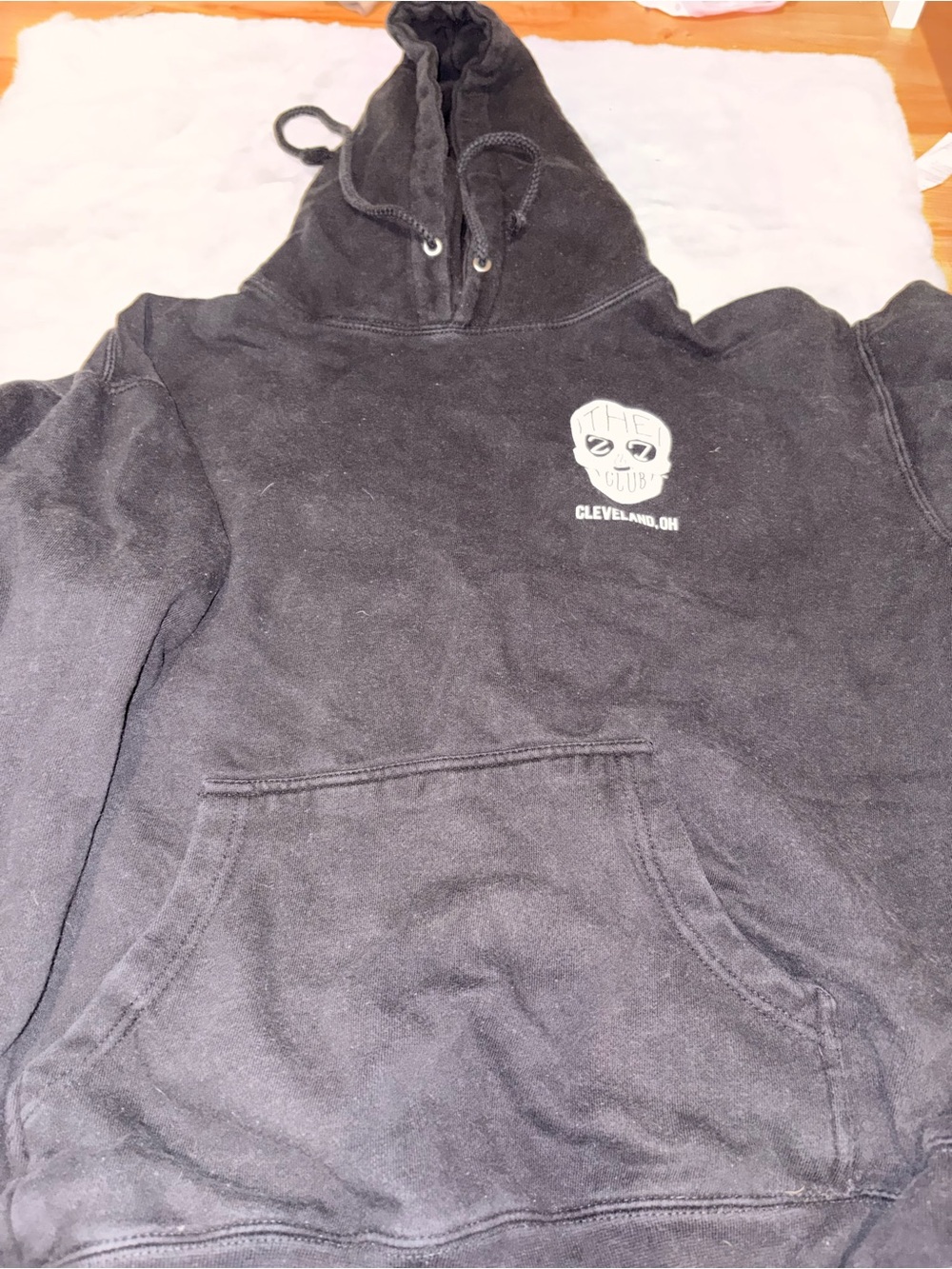Black Hoodie with Small Chest Graphic